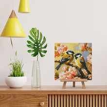 Carica l'immagine nel visualizzatore di Gallery, Mini Diamond Painting 25x25cm Coppia di Usignoli tra i Rami in Fiore