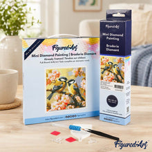 Carica l'immagine nel visualizzatore di Gallery, Mini Diamond Painting 25x25cm Coppia di Usignoli tra i Rami in Fiore