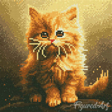 Carica l'immagine nel visualizzatore di Gallery, Mini Diamond Painting 25x25cm Gattino Rosso