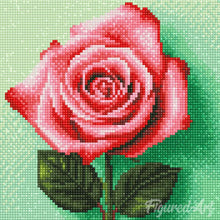 Carica l'immagine nel visualizzatore di Gallery, Mini Diamond Painting 25x25cm Stupenda Rosa Rosa