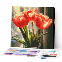 Carica l'immagine nel visualizzatore di Gallery, Mini Diamond Painting 25x25cm Tulipani Color Pesca