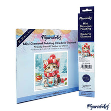Carica l&#39;immagine nel visualizzatore di Gallery, Mini Diamond Painting 25x25cm Micetto a Natale