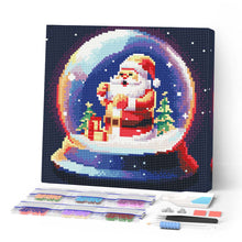 Carica l'immagine nel visualizzatore di Gallery, Mini Diamond Painting 25x25cm Babbo Natale nella Palla di Neve