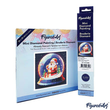 Carica l&#39;immagine nel visualizzatore di Gallery, Mini Diamond Painting 25x25cm Babbo Natale nella Palla di Neve
