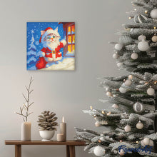 Carica l'immagine nel visualizzatore di Gallery, Mini Diamond Painting 25x25cm Gattino di Babbo Natale