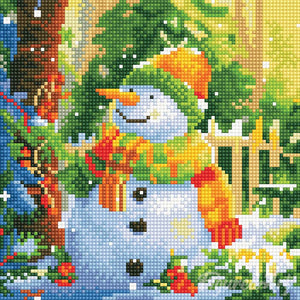 Mini Diamond Painting 25x25cm Pupazzo di neve gioioso