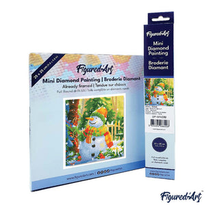 Mini Diamond Painting 25x25cm Pupazzo di neve gioioso