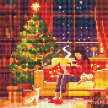 Carica l&#39;immagine nel visualizzatore di Gallery, Mini Diamond Painting 25x25cm Tranquilla serata invernale