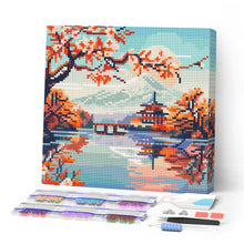 Carica l'immagine nel visualizzatore di Gallery, Mini Diamond Painting 25x25cm Lago e Monte Fuji