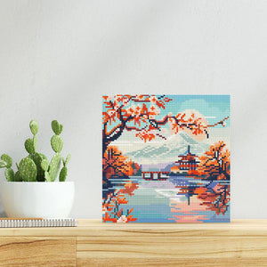Mini Diamond Painting 25x25cm Lago e Monte Fuji
