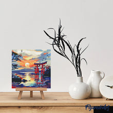 Carica l&#39;immagine nel visualizzatore di Gallery, Mini Diamond Painting 25x25cm Portale Torii al Tramonto