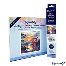 Carica l&#39;immagine nel visualizzatore di Gallery, Mini Diamond Painting 25x25cm Portale Torii al Tramonto