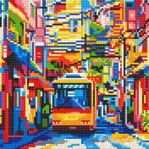 Mini Diamond Painting 25x25cm Bus a Tokyo