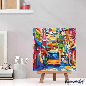 Mini Diamond Painting 25x25cm Bus a Tokyo