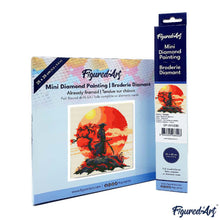 Carica l&#39;immagine nel visualizzatore di Gallery, Mini Diamond Painting 25x25cm Samurai al Tramonto