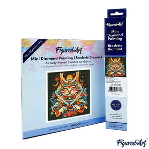 Mini Diamond Painting 25x25cm Gatto Samurai