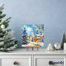Carica l'immagine nel visualizzatore di Gallery, Mini Diamond Painting 25x25cm Strada natalizia innevata
