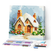 Carica l'immagine nel visualizzatore di Gallery, Mini Diamond Painting 25x25cm Casa di mattoni in inverno