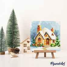 Carica l'immagine nel visualizzatore di Gallery, Mini Diamond Painting 25x25cm Casa di mattoni in inverno