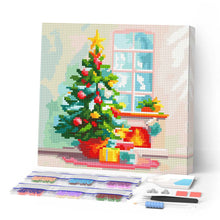 Carica l'immagine nel visualizzatore di Gallery, Mini Diamond Painting 25x25cm Albero di Natale e camino