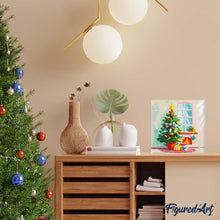 Carica l&#39;immagine nel visualizzatore di Gallery, Mini Diamond Painting 25x25cm Albero di Natale e camino