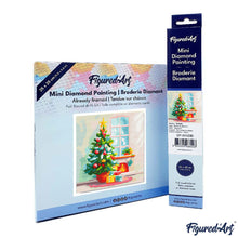 Carica l&#39;immagine nel visualizzatore di Gallery, Mini Diamond Painting 25x25cm Albero di Natale e camino