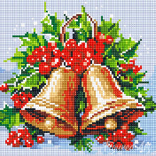 Carica l&#39;immagine nel visualizzatore di Gallery, Mini Diamond Painting 25x25cm Campane di Natale