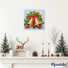 Carica l&#39;immagine nel visualizzatore di Gallery, Mini Diamond Painting 25x25cm Campane di Natale