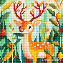 Carica l'immagine nel visualizzatore di Gallery, Mini Diamond Painting 25x25cm Renna dorata