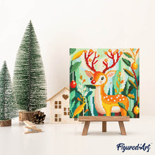 Carica l'immagine nel visualizzatore di Gallery, Mini Diamond Painting 25x25cm Renna dorata