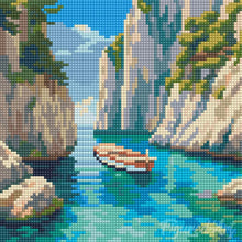 Carica l'immagine nel visualizzatore di Gallery, Mini Diamond Painting 25x25cm Cala Blu Tranquilla