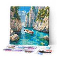 Carica l'immagine nel visualizzatore di Gallery, Mini Diamond Painting 25x25cm Cala Blu Tranquilla Figured'Art