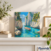 Carica l'immagine nel visualizzatore di Gallery, Mini Diamond Painting 25x25cm Cala Blu Tranquilla