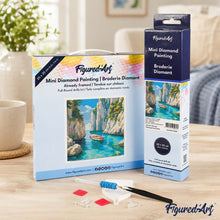Carica l'immagine nel visualizzatore di Gallery, Mini Diamond Painting 25x25cm Cala Blu Tranquilla