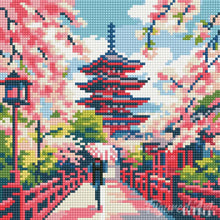 Carica l'immagine nel visualizzatore di Gallery, Mini Diamond Painting 25x25cm Kyoto in Primavera