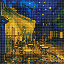 Carica l'immagine nel visualizzatore di Gallery, Mini Diamond Painting 25x25cm Van Gogh - Terrazza del caffè di notte