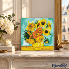 Carica l'immagine nel visualizzatore di Gallery, Mini Diamond Painting 25x25cm Van Gogh - Girasoli