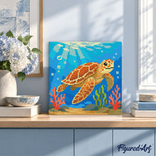 Carica l'immagine nel visualizzatore di Gallery, Mini Diamond Painting 25x25cm Tartaruga