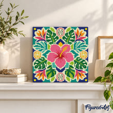 Carica l'immagine nel visualizzatore di Gallery, Mini Diamond Painting 25x25cm Mandala dell’ibisco