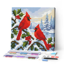 Carica l'immagine nel visualizzatore di Gallery, Mini Diamond Painting 25x25cm Cardinali invernali Figured'Art