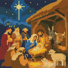 Carica l'immagine nel visualizzatore di Gallery, Mini Diamond Painting 25x25cm Presepe di Natale