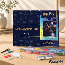 Carica l'immagine nel visualizzatore di Gallery, Diamond Painting - Castello di Hogwarts di notte - Harry Potter 40x50cm tela già incorniciata
