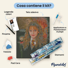 Carica l'immagine nel visualizzatore di Gallery, Diamond Painting - Ritratto di Hermione Granger 40x50cm tela già incorniciata
