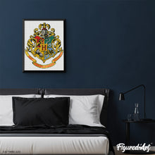 Carica l'immagine nel visualizzatore di Gallery, Diamond Painting - Stemma di Hogwarts - Harry Potter 40x50cm tela già incorniciata