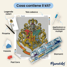 Carica l'immagine nel visualizzatore di Gallery, Diamond Painting - Harry Potter - Stemma di Hogwarts