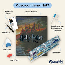 Carica l'immagine nel visualizzatore di Gallery, Diamond Painting - Hogwarts in fiamme - Harry Potter 40x50cm tela già incorniciata