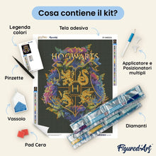Carica l'immagine nel visualizzatore di Gallery, Diamond Painting - Harry Potter - Stemma floreale di Hogwarts