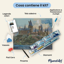 Carica l'immagine nel visualizzatore di Gallery, Diamond Painting - Castello di Hogwarts - Harry Potter 40x50cm tela già incorniciata
