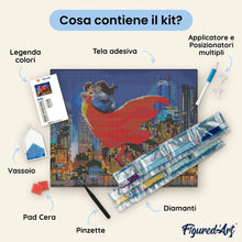 Carica l'immagine nel visualizzatore di Gallery, Diamond Painting - Superman e Lois nel cielo 40x50cm tela già incorniciata