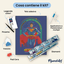 Carica l'immagine nel visualizzatore di Gallery, Diamond Painting - Superman Città del domani 40x50cm tela già incorniciata